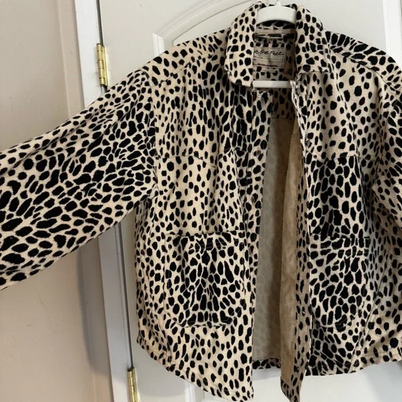 Free People // We The Free Leopard Print Shacket - Black & Cream - Picture 2 of 4